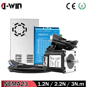 Sistem zatvorene petlje NEMA23: dc Motor 3N 2.2 N 1.2 N s hibridnim power HBS57H i napajanje od + kabel dio naknade MACH3