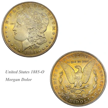 Sjedinjene Države 1885 O Morgan Однодолларовая novčić SAD мельхиорового srebra s premazom Morgan Silver Dollor Novčić