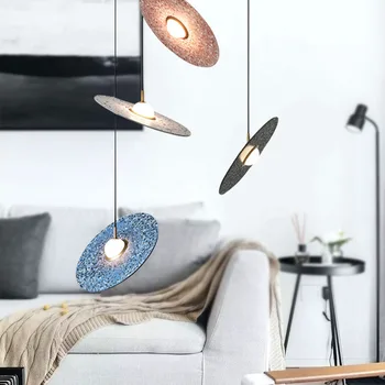 Skandinavski jednostavan je umjetnost teraco mali luster leteći tanjur okrugli blagovaonica spavaća soba noćni danski dizajn Luster