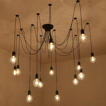 Skandinavski Pauk Industrijski Visi Lampa E27 Žarulja Edison Viseće Lampe Dužina 120 cm, 150 cm i 200 cm Svjetiljka Držač Stropne Svjetiljke