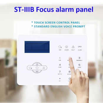 ST-IIIB Program za Upravljanje Alarm panel 433 Mhz/868 Mhz Foucs Alarm GSM PSTN sa zaslonom osjetljivim na Dodir Francuski Engleski Govorna Alarmi za kuće