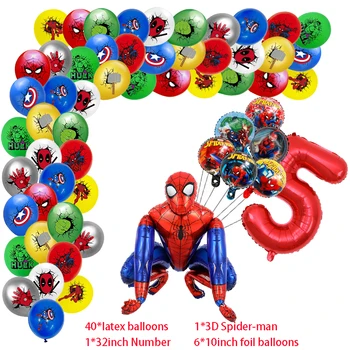 Super Heroj Rođendan Dekoracija Spider-Man I Iron Man I Hulk Balon Slika Pozadina Dječji Tuš Večernje Pribor
