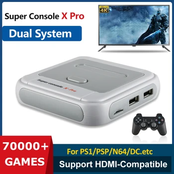 Super Konzola X Pro Klasicni HD WiFi Mini TV Video Player Igre Za PSP/PS1/N64/DC Igre Dvostruki Sustav Ugrađen Je 70.000 + Klasične Igre