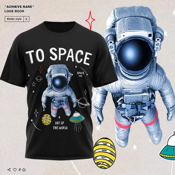 Svemirska Galaxy Astronaut 3D t-Shirt Muška Ženska Dječje Svemir S po cijeloj površini Neba Za Dječake I Djevojčice, Dječje Majica Moderan Vanjski Odjeća Majice