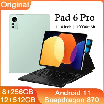 Svjetska premijera Pad 6 Pro Tablet Android 11 inča 120 Hz WQHD + Zaslon Tablet Snapdragon 870 10000 mah 8 GB i 256 GB Dual-5G Tablet PC