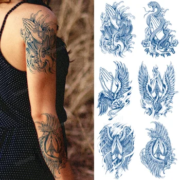 tetovaža tinte soka privremena vodootporne duga 2 tjedna tetovaža na rukavu ruke lažna prijenos vode ruke krila anđela ptice naljepnica