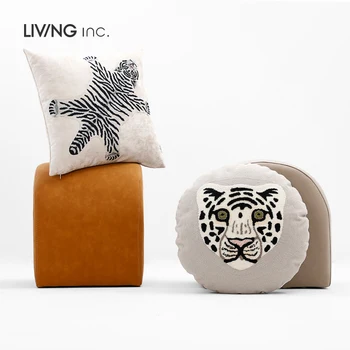 Tigar je tigar, leopard Vez Okrugli Jastuk Torbica sladak crtani dječje jastuk uredski jastuk jastučnicu kauč kućni dekor
