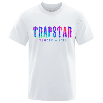 Trapstar London Y2k Elegantne Košulje S Po Cijeloj Površini, Gospodo Ulične Pamučne Majice S Okruglog Izreza, T-Shirt Оверсайз, Ljetna Prozračna Majica Branded