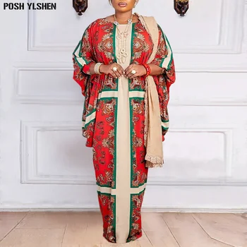 Turska, Nigerija, Tradicionalne Ženske haljine-kaftan, Afričke Haljine za Žene, Starinski Print, Rukav 