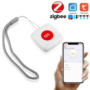 TUYA ZigBee SOS Tipka Senzor Alarm Starija alarm Vodootporan Sigurnosni Prekidač Hitna Pomoć za Rad s programom Tuya Zigbee hub Smartlife