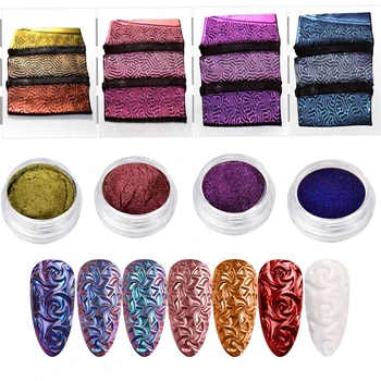Ultra-tanki хромовый pigment Kameleon (ograničen boja) dvo-boja pigmenti za nail art, Mijenja boju хромовый pigment-kameleon