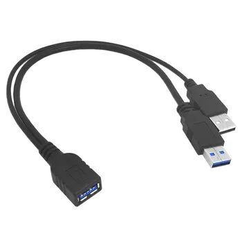 USB 3.0 Muško/Žensko na dual USB Ženski/muški Produžni kabel je dodatnu snagu za prijenos podataka Y za 2,5 