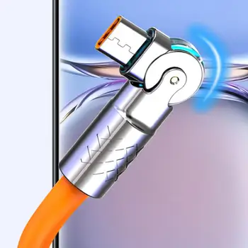USB To Type-C Okretni na 180 ° 120 W 6A Super Brzi Kabel za Punjenje Telefona Xiaomi Android Kabel za Punjenje u automobilu Lakat Kabel za Igre