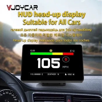 Vjoycar 2022 Najnoviji GPS Auto HUD Senzor Ukupne Kilometraže Digitalni Brzinomjer za Kamione Pametan Brojač Vremena Napon Kompas za Sva Vozila