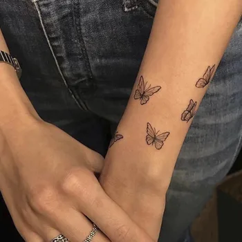 Vodootporne Privremena Tetovaža Naljepnica Mali Leptir Body Art Lažna Tetovaža Flash Tetovaža Fišbajn Ženska