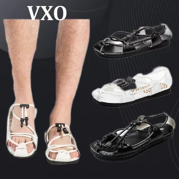 VXO/muške Sandale od prave kože, Ljetna Individualnost, Funky Plaža cipele na meke cipele, Muške Casual Cipele, Pletene Kožne Sandale