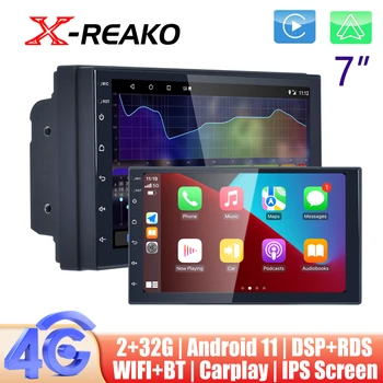 X-REAKO je 7-inčni Auto-player 2 + 32G Android 11 Auto Radio IPS Kapacitivni Ekran Visoke Rezolucije sa GPS-navigaciju Bluetooth DSP RDS