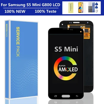 Zamjena Originalnog LCD Za Samsung Galaxy S5 Mini G800 G800F G800H LCD zaslon S Osjetljiv na dodir Digitalizator Sklop 4,5 cm