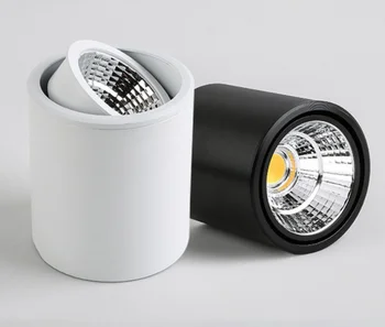 Zatamnjen led svjetiljka COB spotlight AC85-265V 7W9W12W15W20W25W s prilagodljivim kutom nagiba aluminijska površina svjetiljke za unutarnju rasvjetu