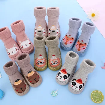 Čarape za djecu s Gumenim Potplatima Za malu djecu, Dječje Zimske Čarape, Cipele Za male dječake, Topao Frotir Topla Papuče Za Djevojčice