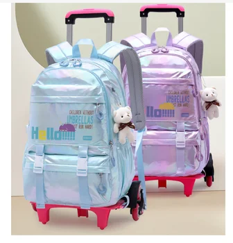 Školska torba-transporter za djevojčice, Školski Ruksak s kotačima na kotačima Za Djevojčice, Dječji ruksak s kotačima za Djevojčice, Torba na Kotačima